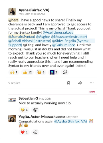 Aysha's success journey