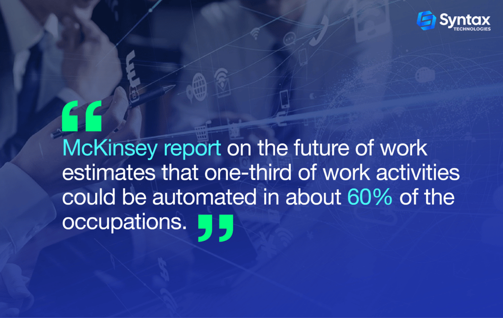 Illustration of automation tools optimizing productivity in a workplace setting